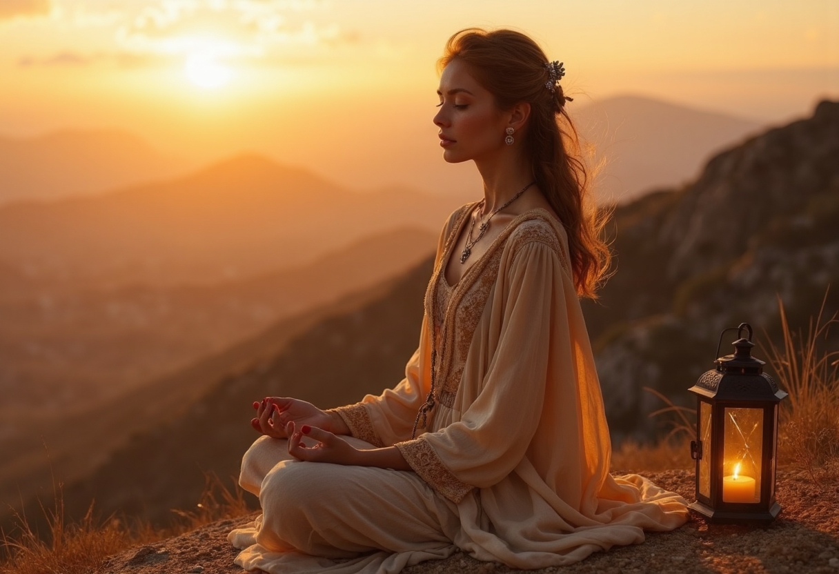 Meditation in lake